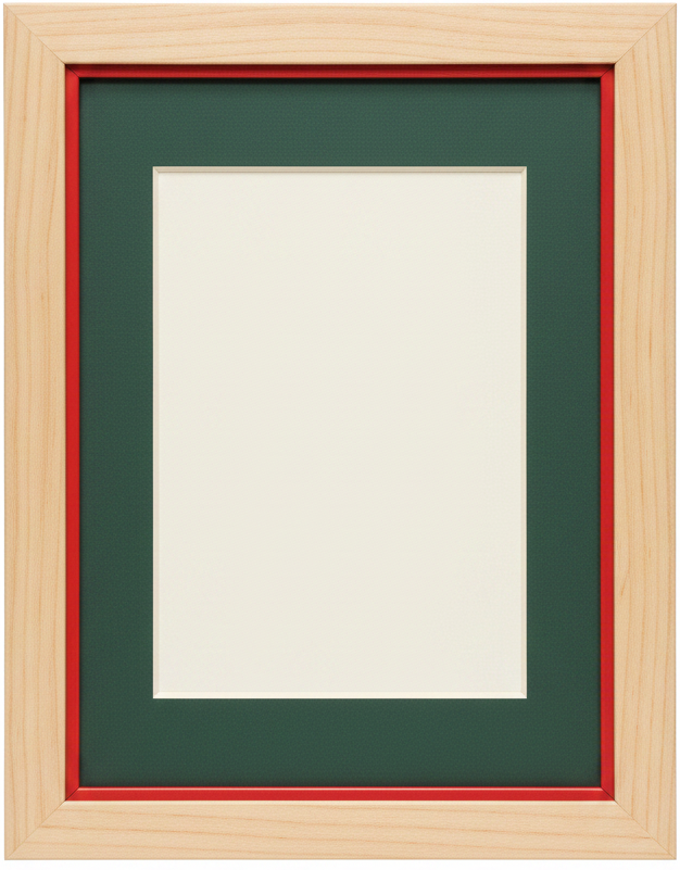 Magnus Red Frame with Dark Green Mount - Portrait